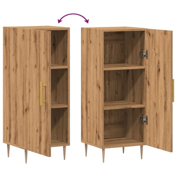 vidaXL Skjenk artisan eik 34,5x34x90 cm konstruert tre