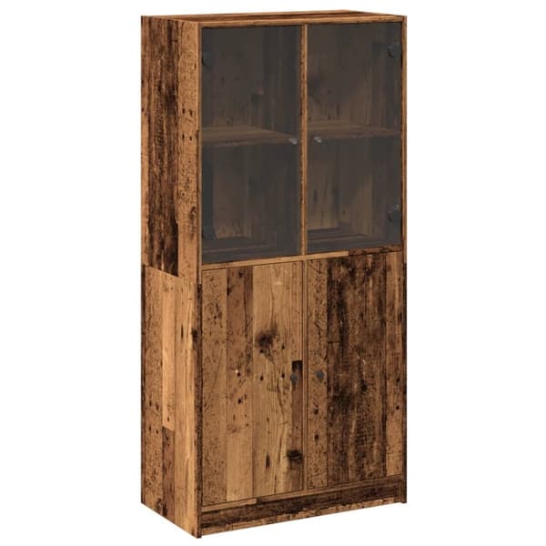 vidaXL skab med låger 68x37x142 cm konstrueret træ gammelt træ-look