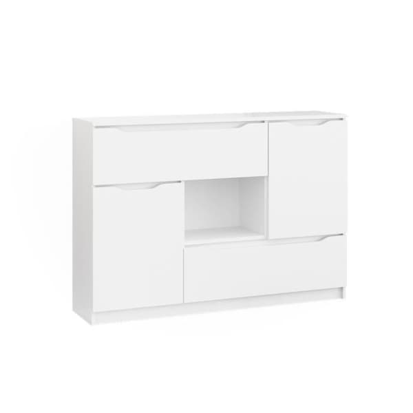 Vicco Låg skänk byrå Flerfunktionsmöbler Ruben vit 120 cm 4 lådor Möbler