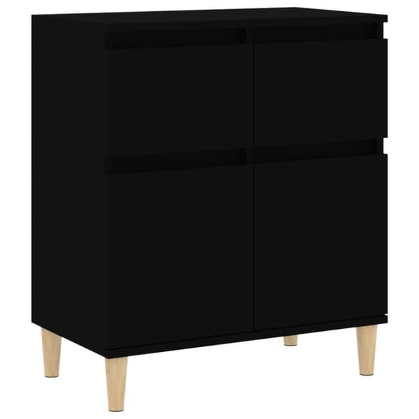 Byrå svart 60x35x70 cm konstruerat trä