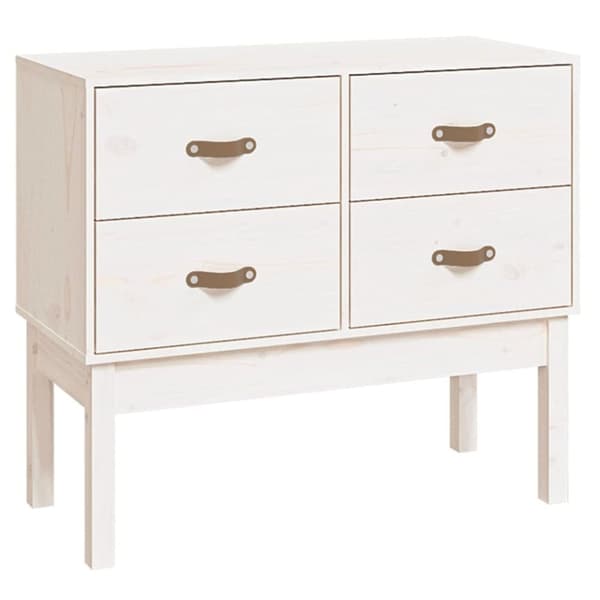 Konsolbord vit 90x40x78 cm massiv furu