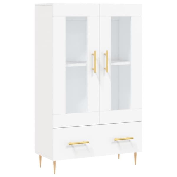 Högskåp vit 69,5x31x115 cm konstruerat trä