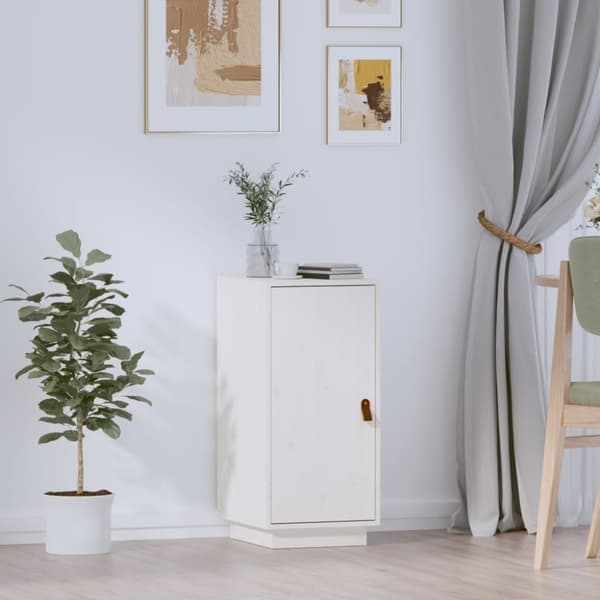 Skåp vit 34x40x75 cm massiv furu