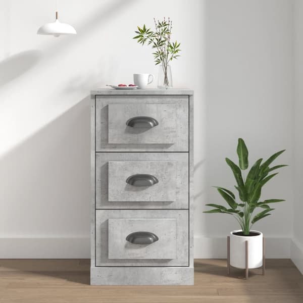 Byrå betonggrå 36x35,5x67,5 cm konstruerat trä