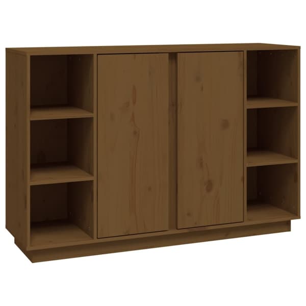Skänk honungsbrun 120x35x80 cm massiv furu