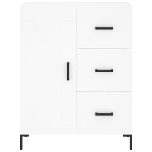 Högskåp vit 69,5x34x180 cm konstruerat trä