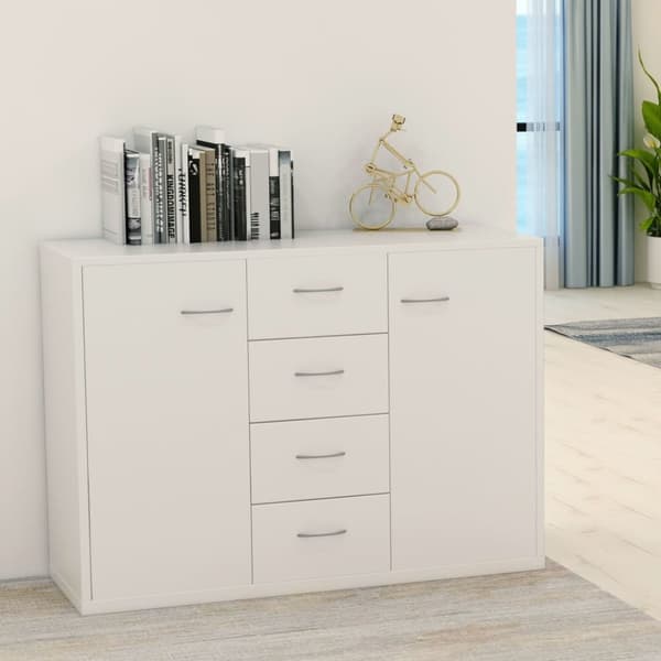 Skänk vit 88x30x65 cm konstruerat trä