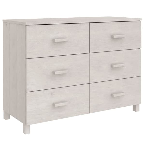 Skänk HAMAR vit 113x40x80 cm massiv furu