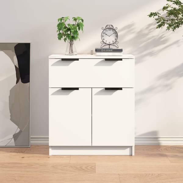 Skåp vit 60x30x70 cm konstruerat trä