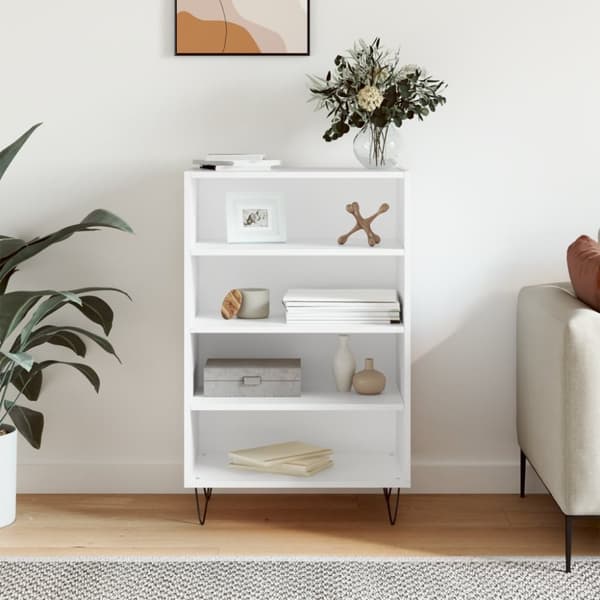 Högskåp vit 57x35x90 cm konstruerat trä