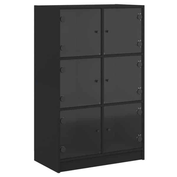 Skåp med dörrar svart 68x37x109 cm konstruerat trä