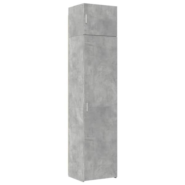 Förvaringsskåp smalt betonggrå 50x42,5x225 cm konstruerat trä