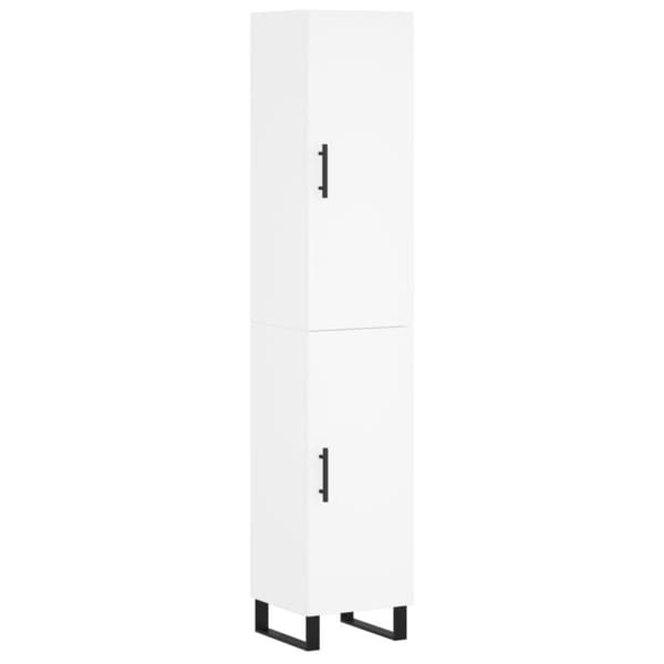 Högskåp vit 34,5x34x180 cm konstruerat trä