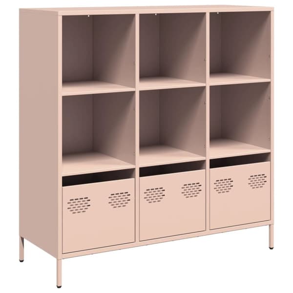 Högskåp rosa 101,5x39x103,5 cm stål