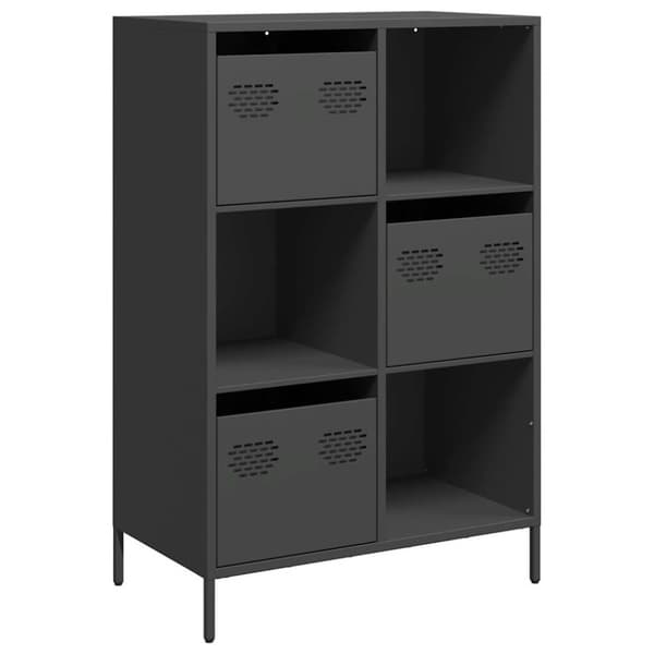 Högskåp svart 68x39x103,5 cm stål