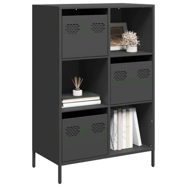 Högskåp svart 68x39x103,5 cm stål