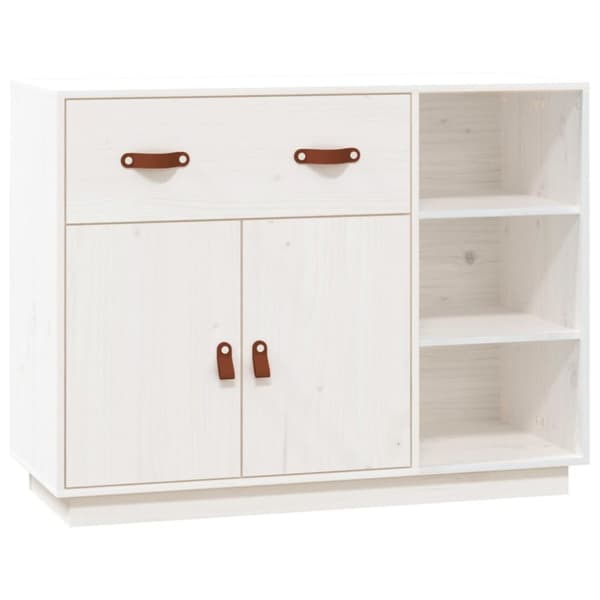 Skänk vit 98,5x40x75 cm massiv furu