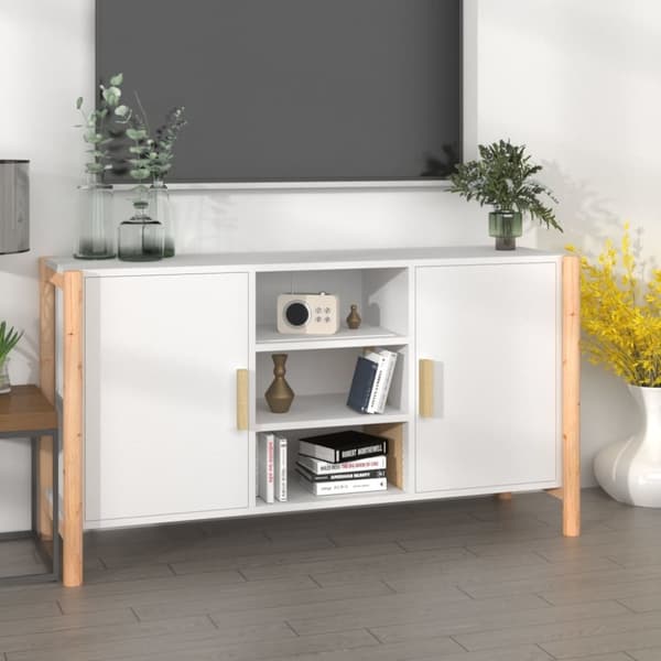 Skänk vit 107x38x60 cm konstruerat trä