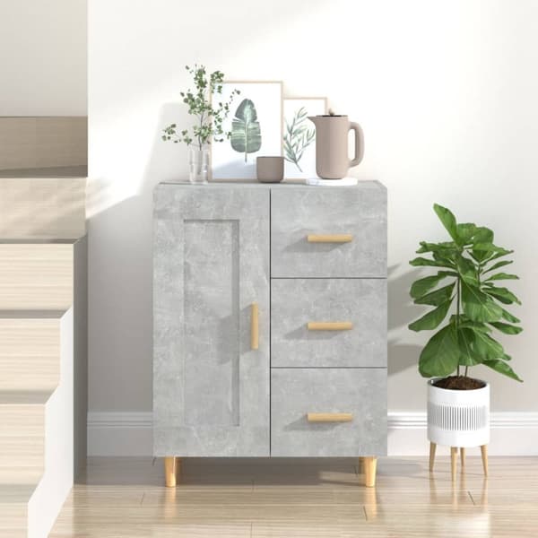 Skänk betonggrå 69,5x34x90 cm konstruerat trä