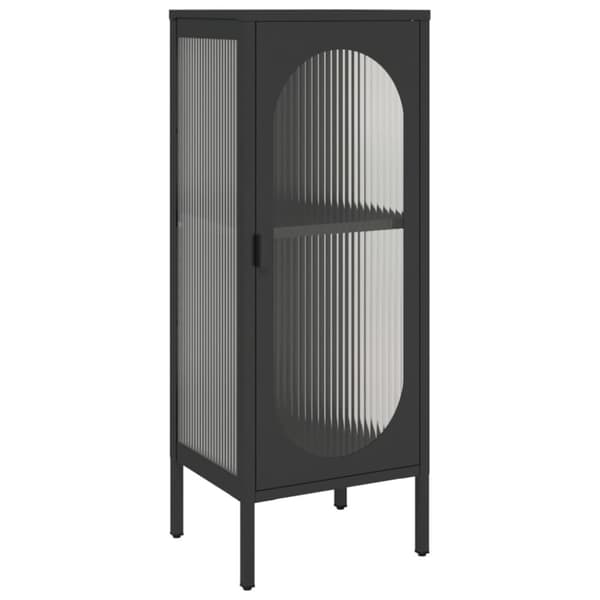 Skåp svart 40x35x105 cm glas och stål