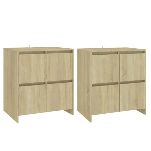 Skänkar 2 st sonoma-ek 70x41x75 cm konstruerat trä