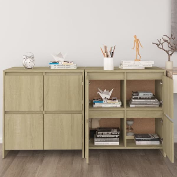 Skänkar 2 st sonoma-ek 70x41x75 cm konstruerat trä