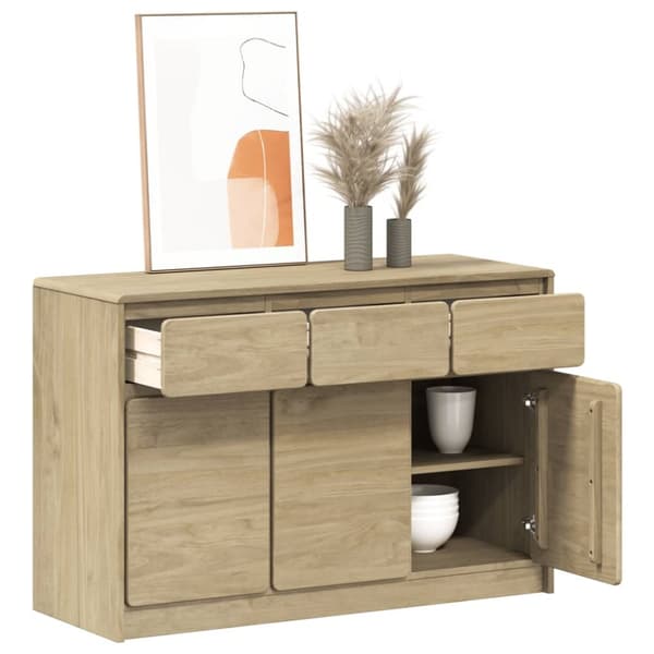 Skänk SAUDA ek 114x43x75,5 cm massiv furu