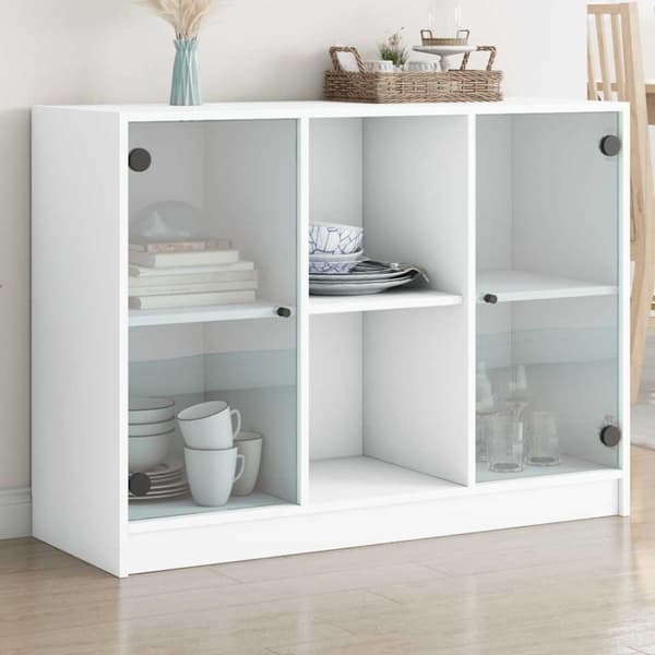 Skänk vit 102x37x75,5 cm konstruerat trä