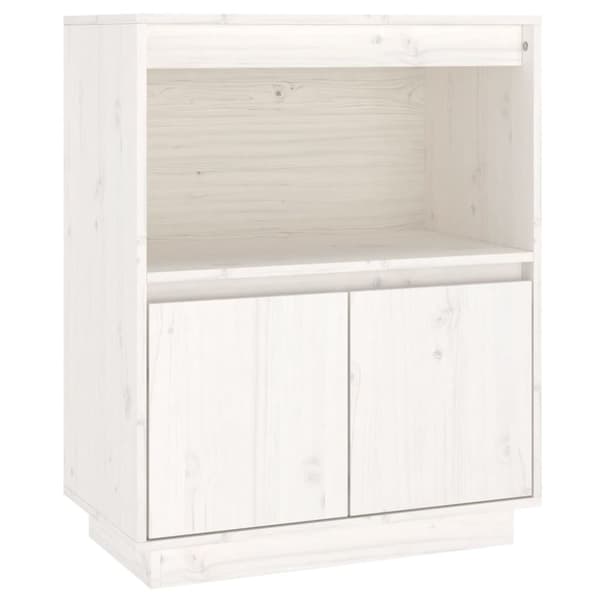 Skänk vit 60x34x75 cm massiv furu