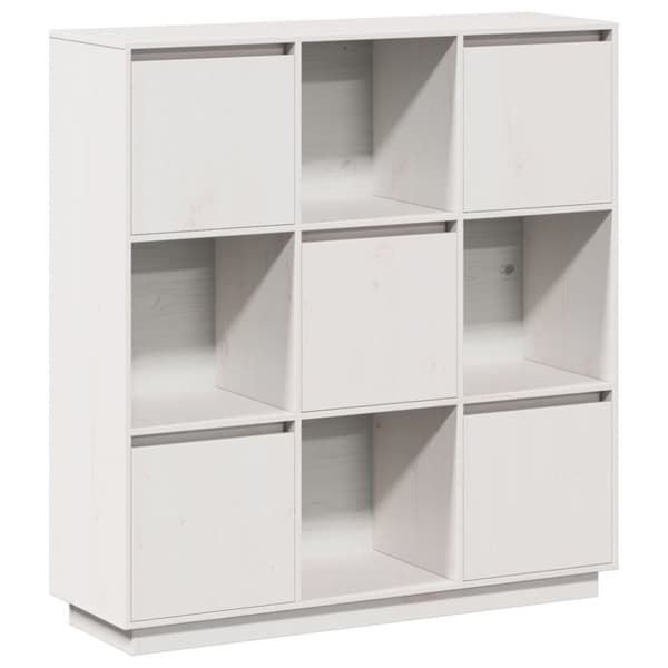 Högskåp vit 110,5x35x117 cm massiv furu
