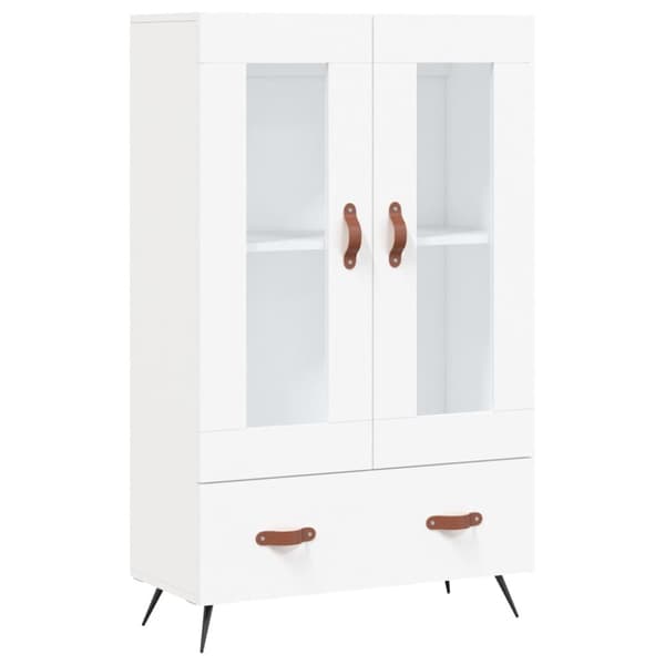 Högskåp vit 69,5x31x115 cm konstruerat trä