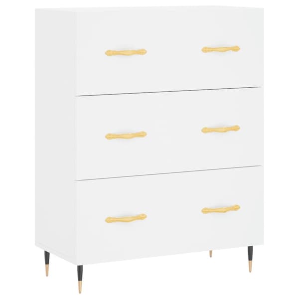 Skåp vit 69,5x34x90 cm konstruerat trä