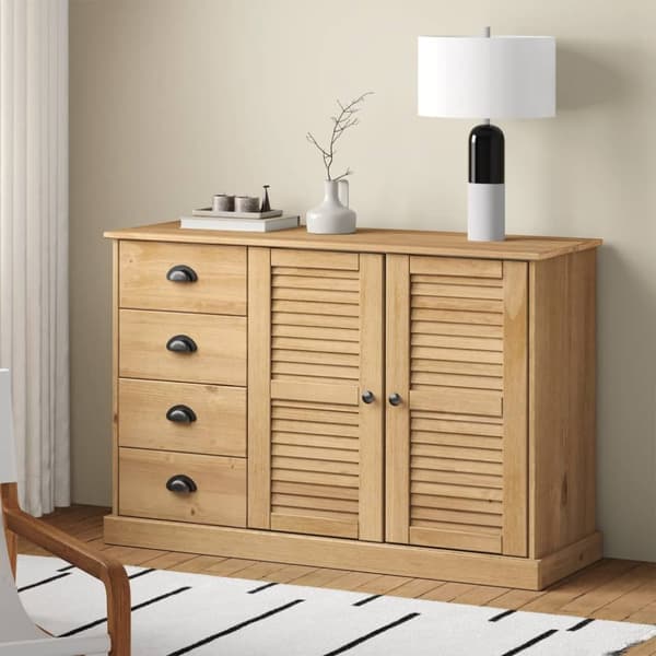 Skänk med lådor VIGO 113x40x75 cm massiv furu