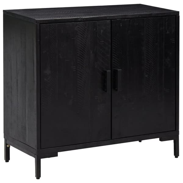 Skänk svart 75x35x70 cm massiv furu
