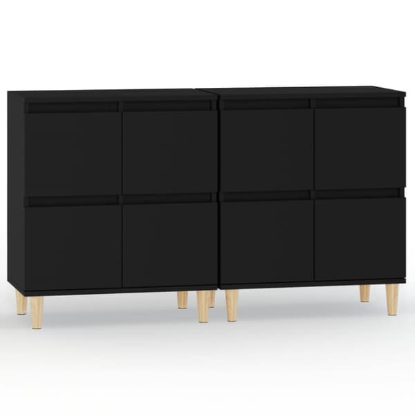 Skänk 2 st svart 60x35x70 cm konstruerat trä
