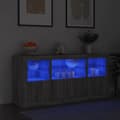 Miniatyrbild 1 av 2: Skänk med LED-belysning grå sonoma 142,5x37x67 cm