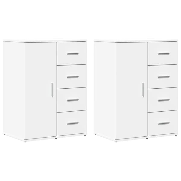 Skänkar 2 st vit 59x39x80 cm konstruerat trä