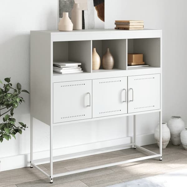 Skänk vit 100,5x39x107 cm stål