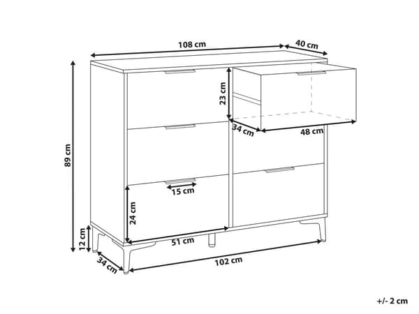 Kommode Grønn MDF 6 skuffer Metallben Håndtak Riflede Fronter Moderne Design Soverom Stue