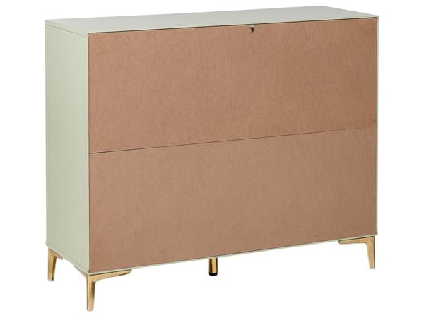 Kommode Grønn MDF 6 skuffer Metallben Håndtak Riflede Fronter Moderne Design Soverom Stue