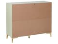 Miniatyrbillede 6 af 9: Kommode Grøn MDF 6 skuffer Metalben Håndtag Riflede fronter Moderne design Soveværelse Stue