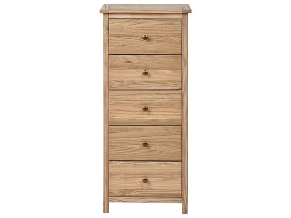 Kommode Lyst træ 5 skuffer Skænk Opbevaringsenhed Rustik stil og Moderne design