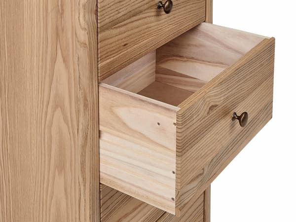 Kommode Lyst træ 5 skuffer Skænk Opbevaringsenhed Rustik stil og Moderne design