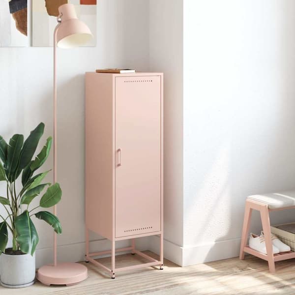 Högskåp rosa 36x39x123 cm stål