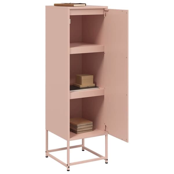 Högskåp rosa 36x39x123 cm stål