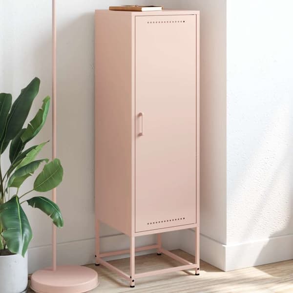 Högskåp rosa 36x39x123 cm stål