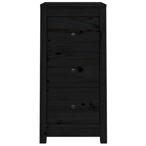 Skänk svart 2 st 40x35x80 cm massiv furu
