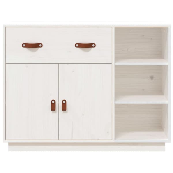 Skänk vit 98,5x40x75 cm massiv furu