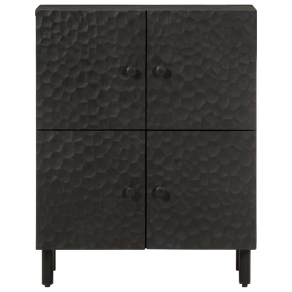 Sidoskåp svart 60x33x75 cm massivt mangoträ