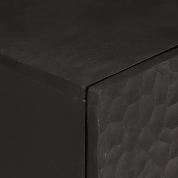 Sidoskåp svart 60x33x75 cm massivt mangoträ
